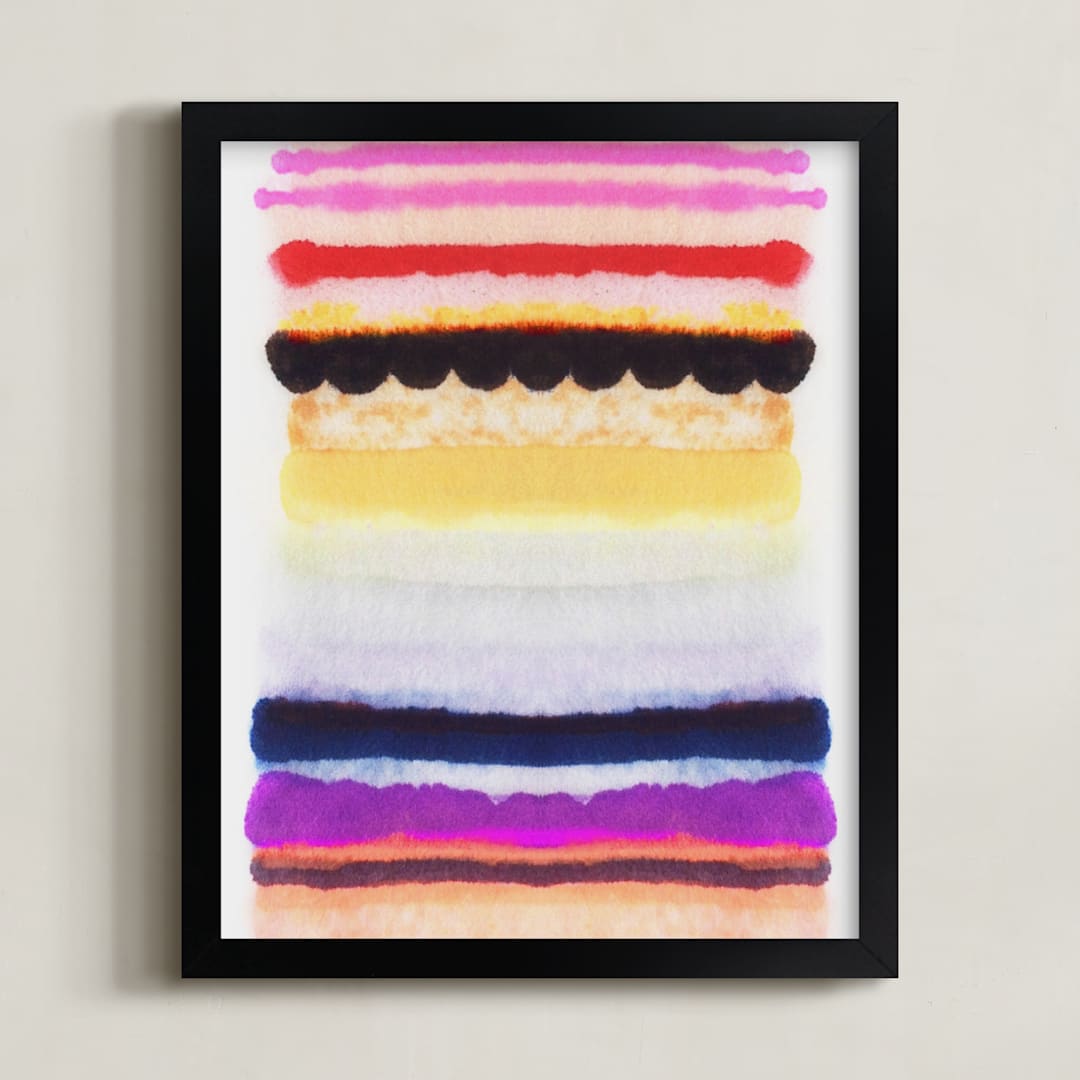 "Behind The Veil 2" - Art Print in Vibrant Cherry by HAPI ART - Framed