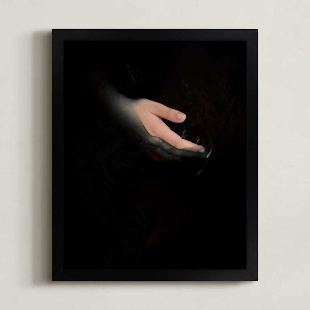 "hold my hand" - Art Print in Moody Gray by Gabriela Klafke - Framed
