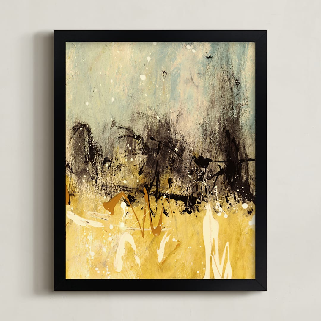 "Bon Voyage I" - Art Print in Bedazzling Grey by Carmen Guedez - Framed