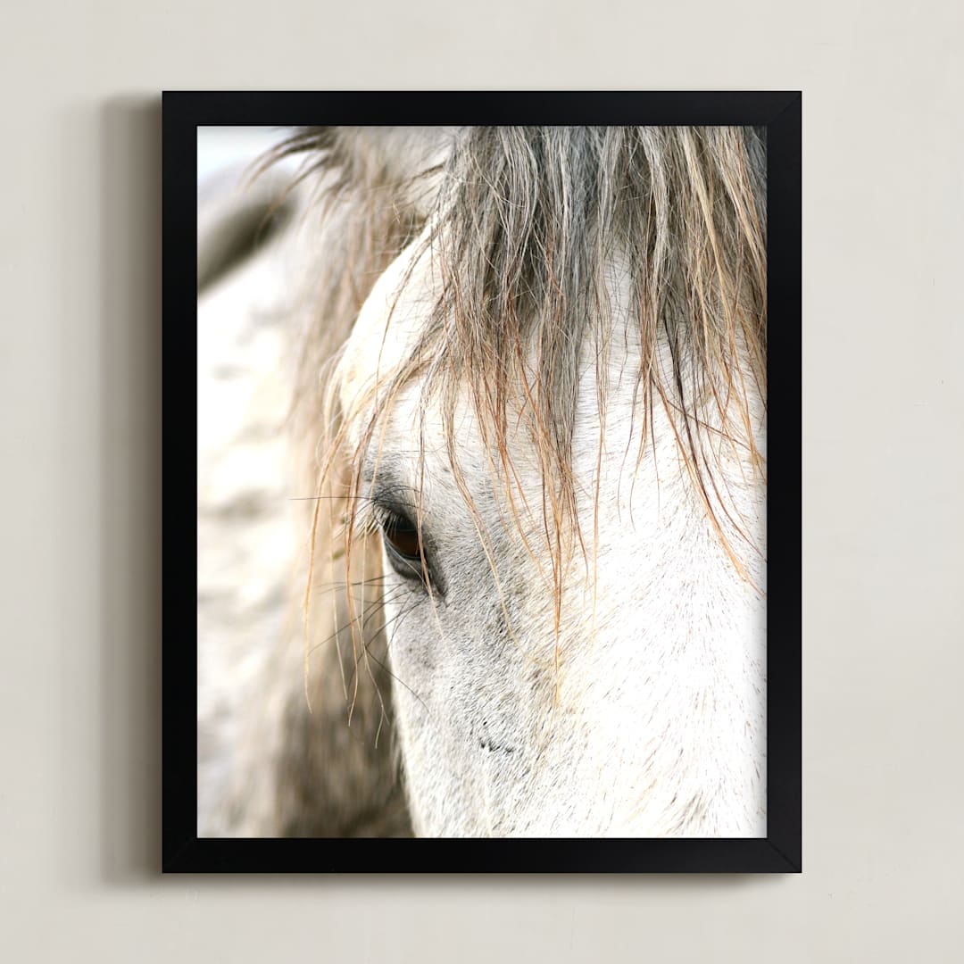 "Wild Horse Eye" - Art Print in Cafe Cream by Michelle Detering - Framed