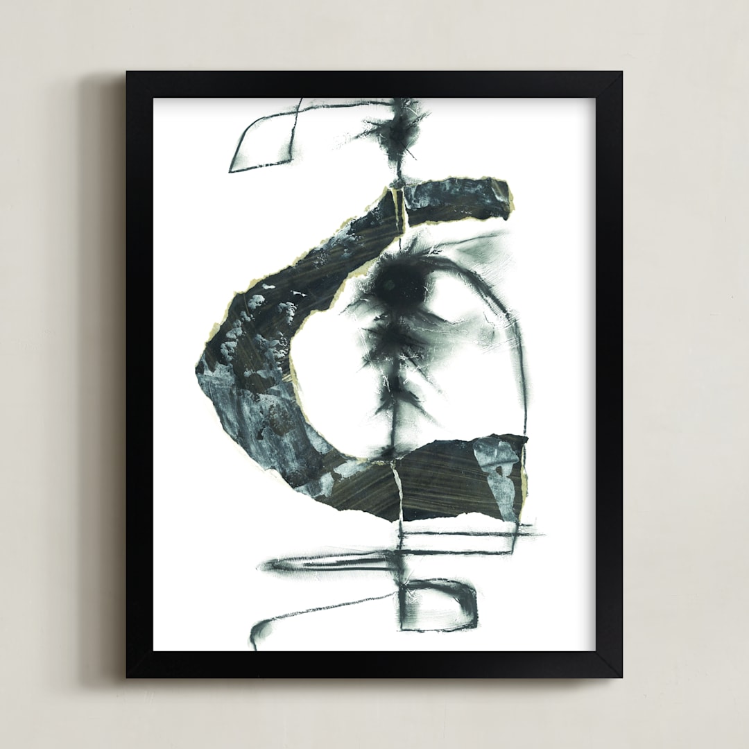 "Radiant Circuit" - Art Print in Charcoal by Misty Hughes - Framed