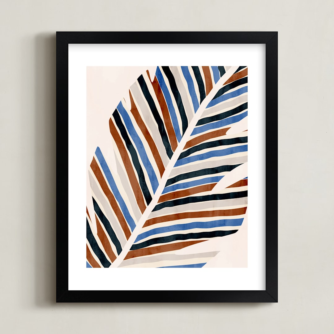 "Abstract Palm Leaf" - Art Print in Cinnamon by Iveta Angelova - Framed