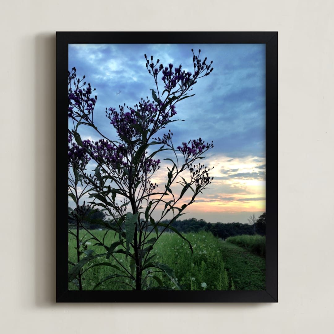 "Ironweed" - Art Print in Blue by Misty Hughes - Framed