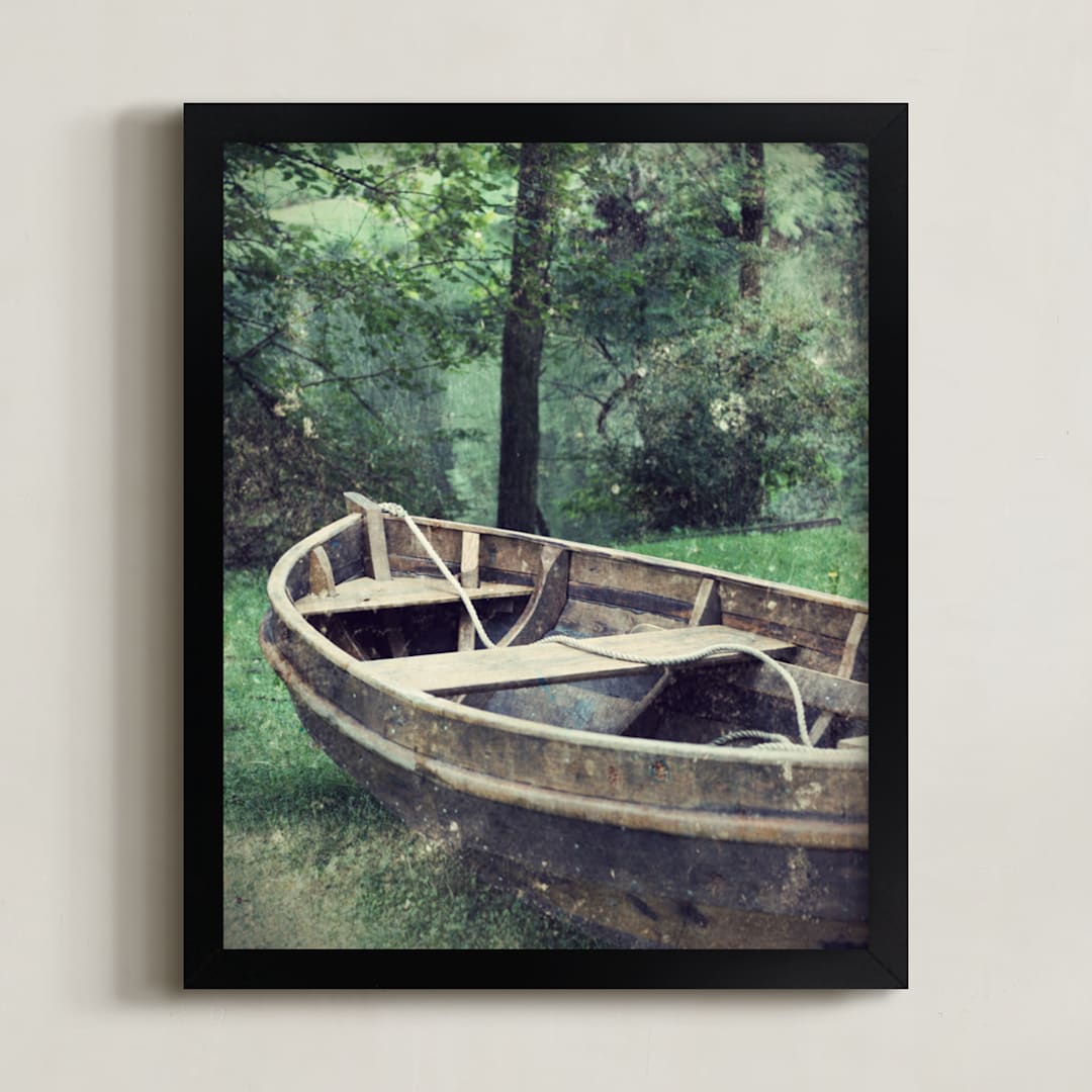 "Water Penny" - Art Print in Autumn Green  by Gray Star Design - Framed