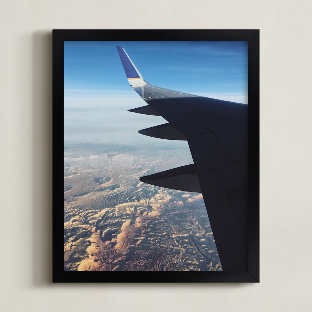 "Above It All" - Art Print in Sky Blue by Christian Florin - Framed