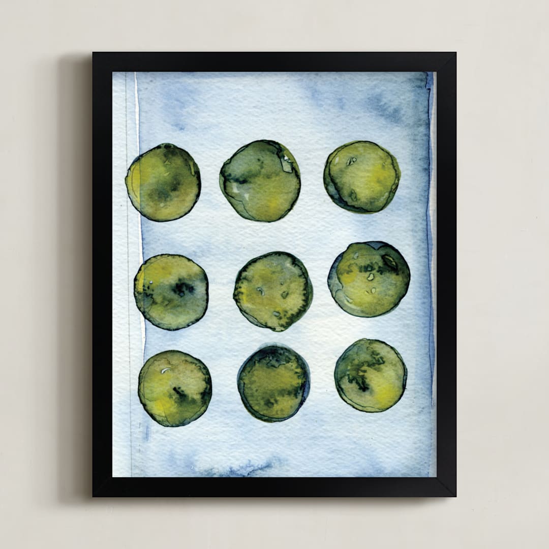 "Organic Blues" - Art Print in light Blue by Loren Willis - Framed