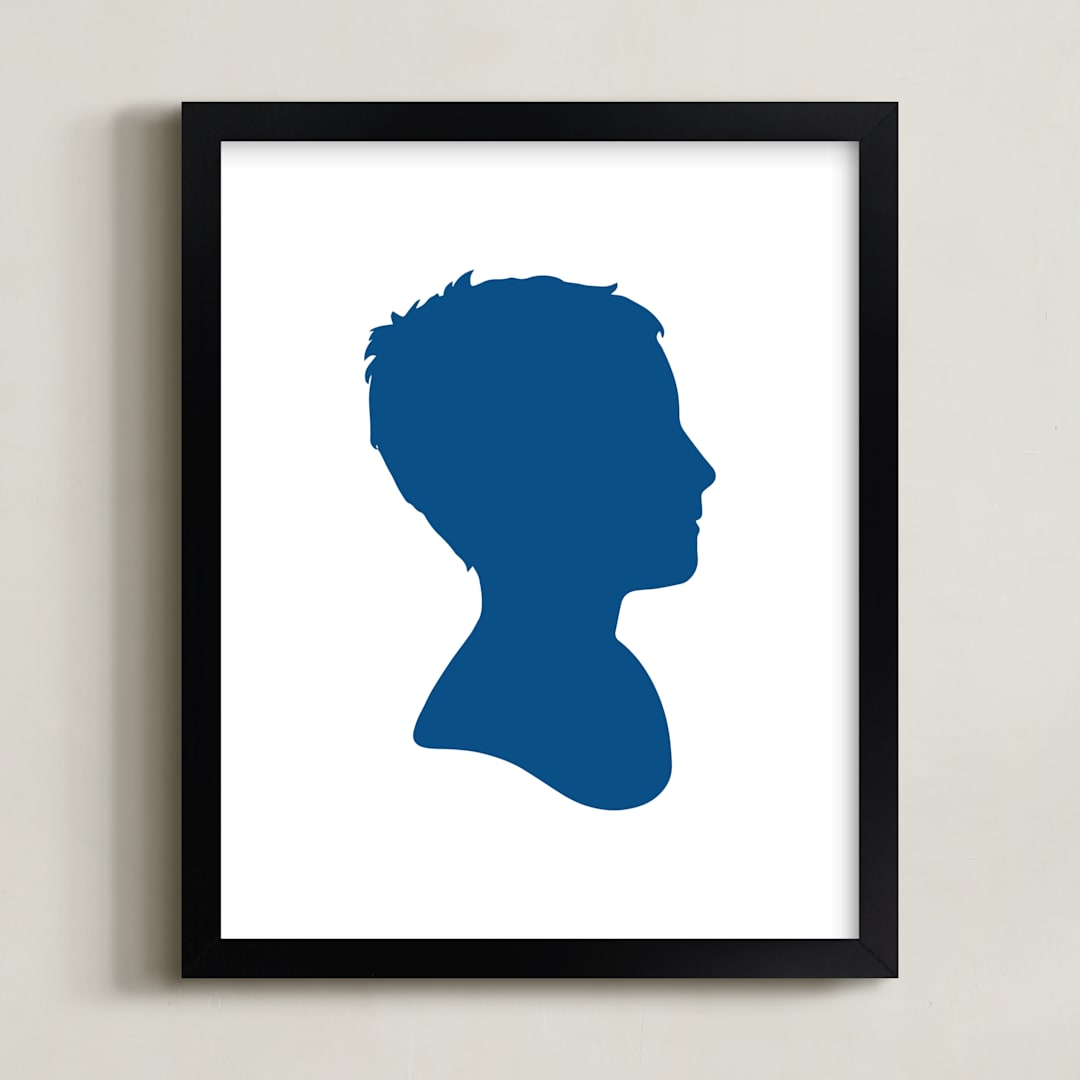 "Silhouette: Custom Print with Text" - Custom Print in Blueberry by Minted - Framed