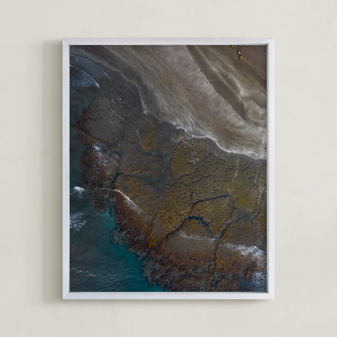 "Making Tracks" - Art Print in Sea Blue by Alaric Yanos - Framed
