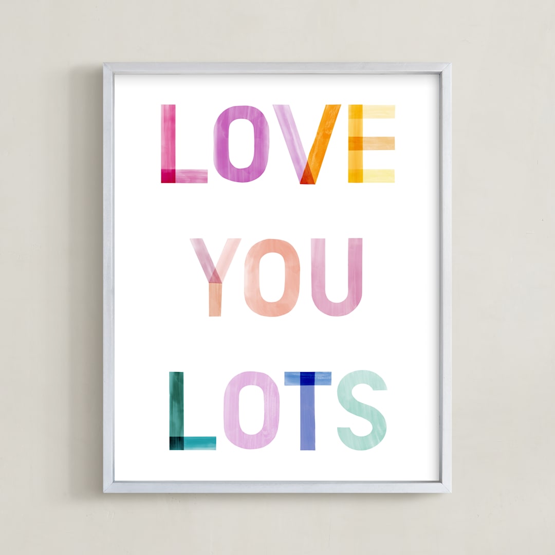 "LoveYouLots" - Art Print in happiness by Leanne Friedberg - Framed