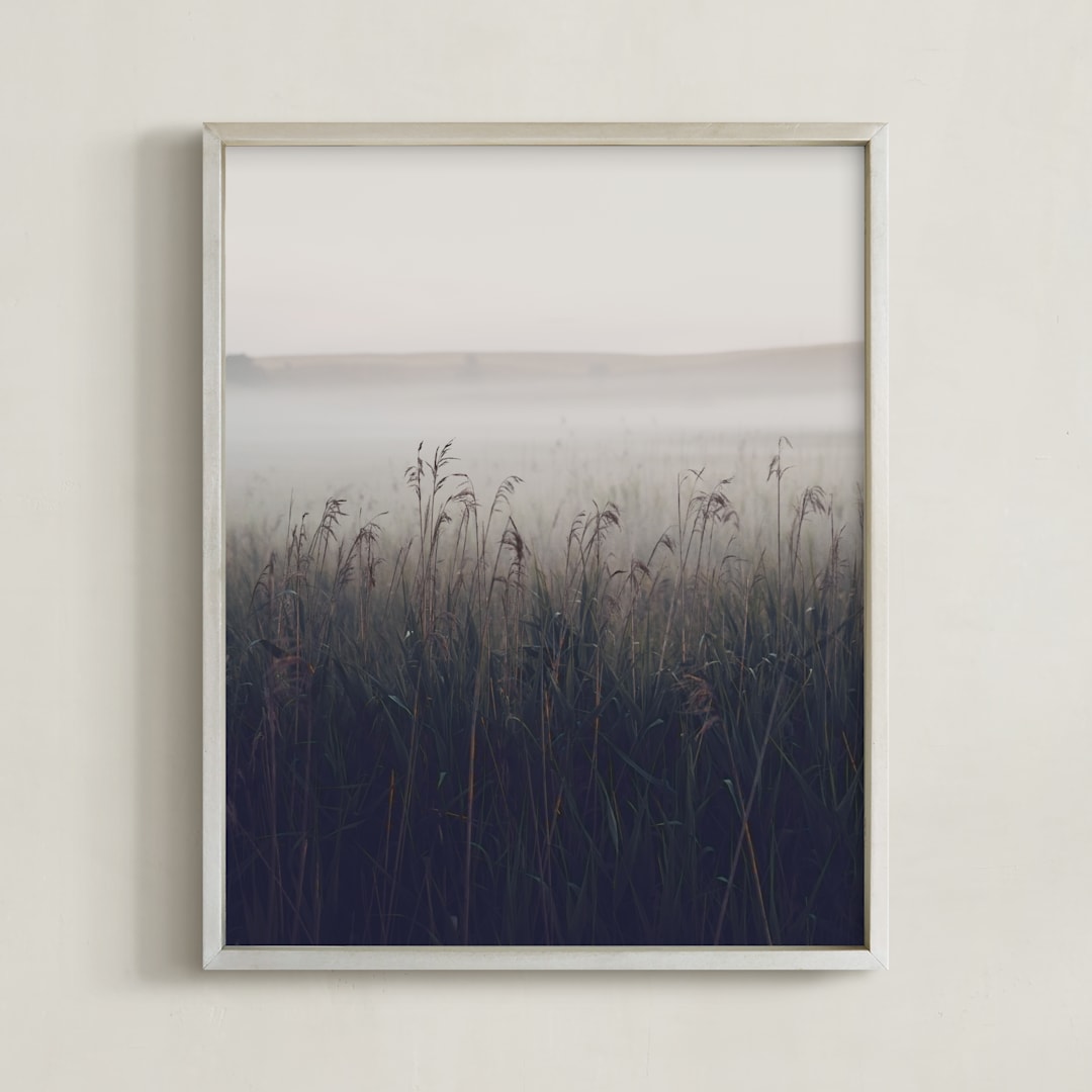 "Neutral silence" - Art Print in Neutral by Lying on the grass - Framed
