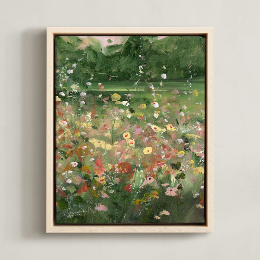 "Olive Grove 1" - Art Print in Olive by Lindsay Megahed - Framed Canvas