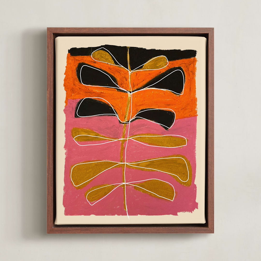 "Underground Opera" - Art Print in Rosebud by Deborah Velasquez - Framed Canvas