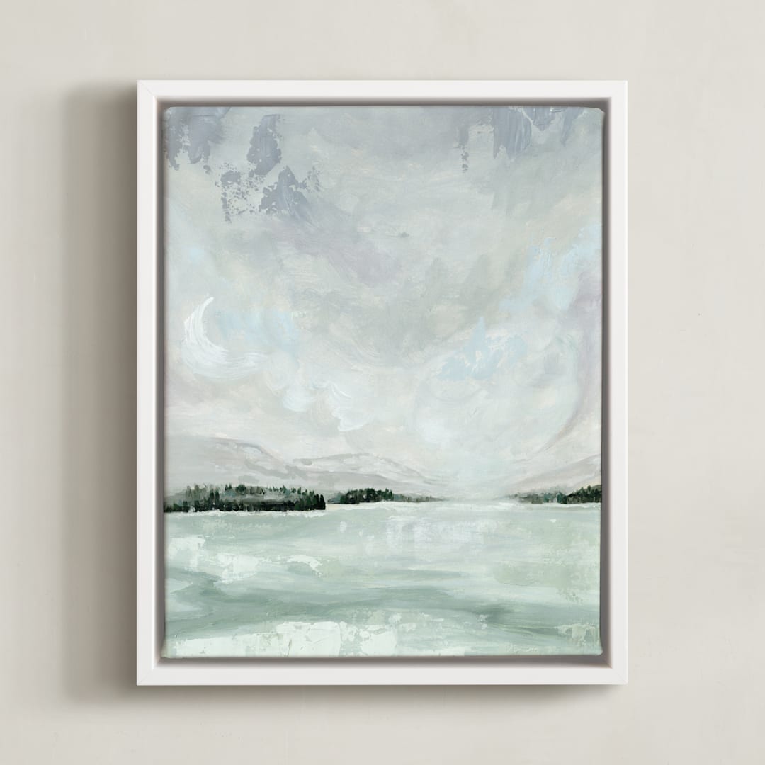 "Glacier" - Art Print in Frost by Holly Whitcomb - Framed Canvas