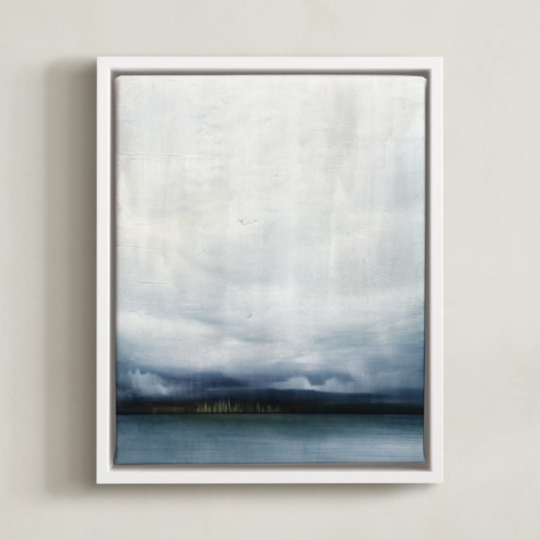 "Distant Light" - Art Print in misty morn by Brian Sostrom - Framed Canvas
