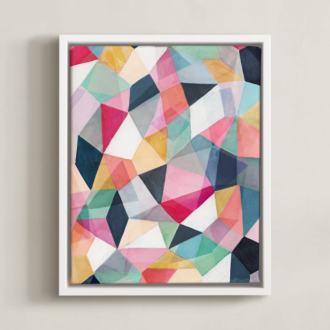 "Kaleidoscope No.1" - Art Print in Cerise by Hooray Creative - Framed Canvas
