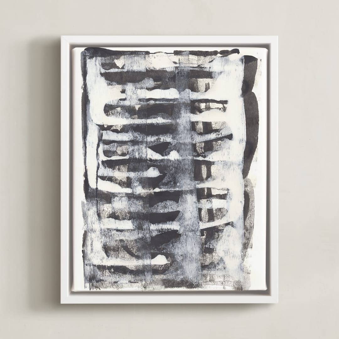 "Veil Dissolving" - Art Print in Black by Misty Hughes - Framed Canvas
