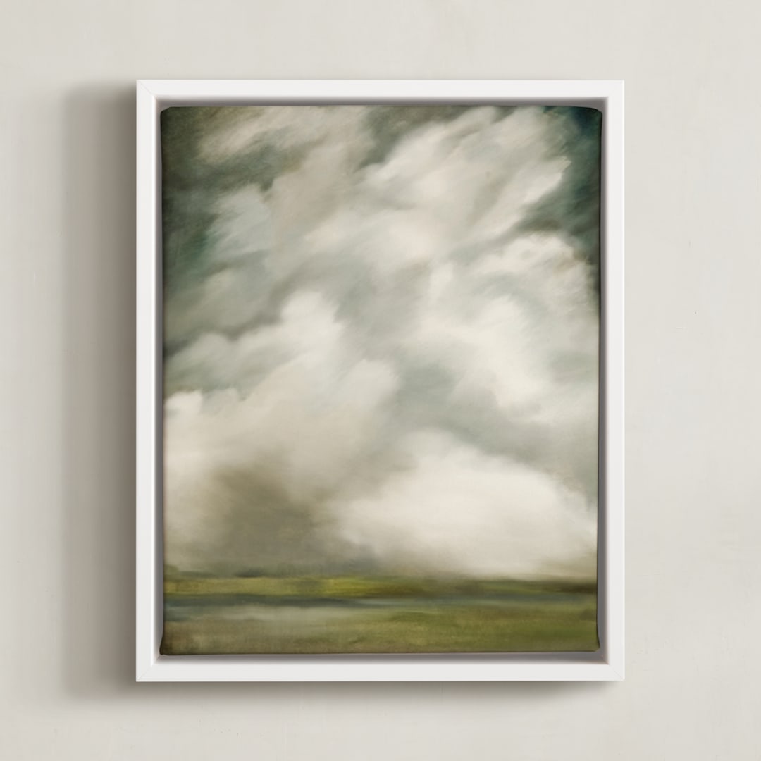 "Gentle Tempest" - Art Print in cloud white by Kelly Money - Framed Canvas