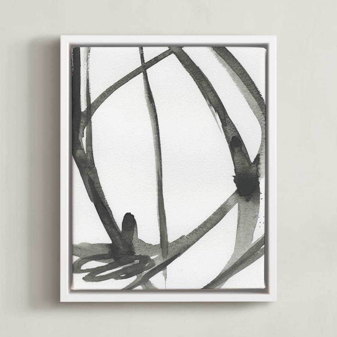 "Plant Cell 4" - Art Print in Black and White by Mary Gaspar - Framed Canvas