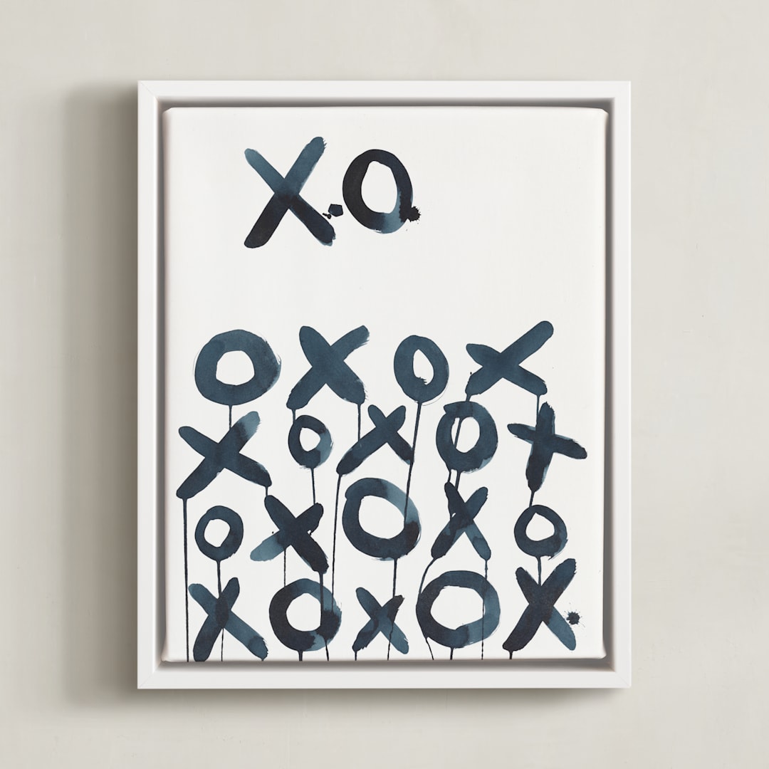 "XO Sol" - Art Print in Smoky Black by Michelle Owenby Design - Framed Canvas