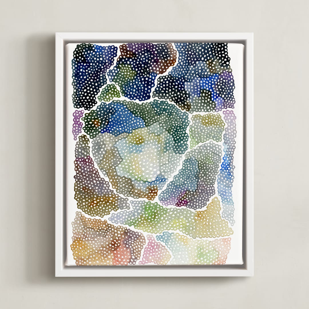 "freckle topography" - Art Print in Steel Blue by Kelly Place - Framed Canvas