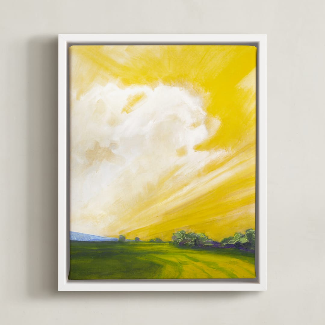 "Western Dawn" - Art Print in Cadmium Yellow by Stephanie Goos Johnson - Framed Canvas