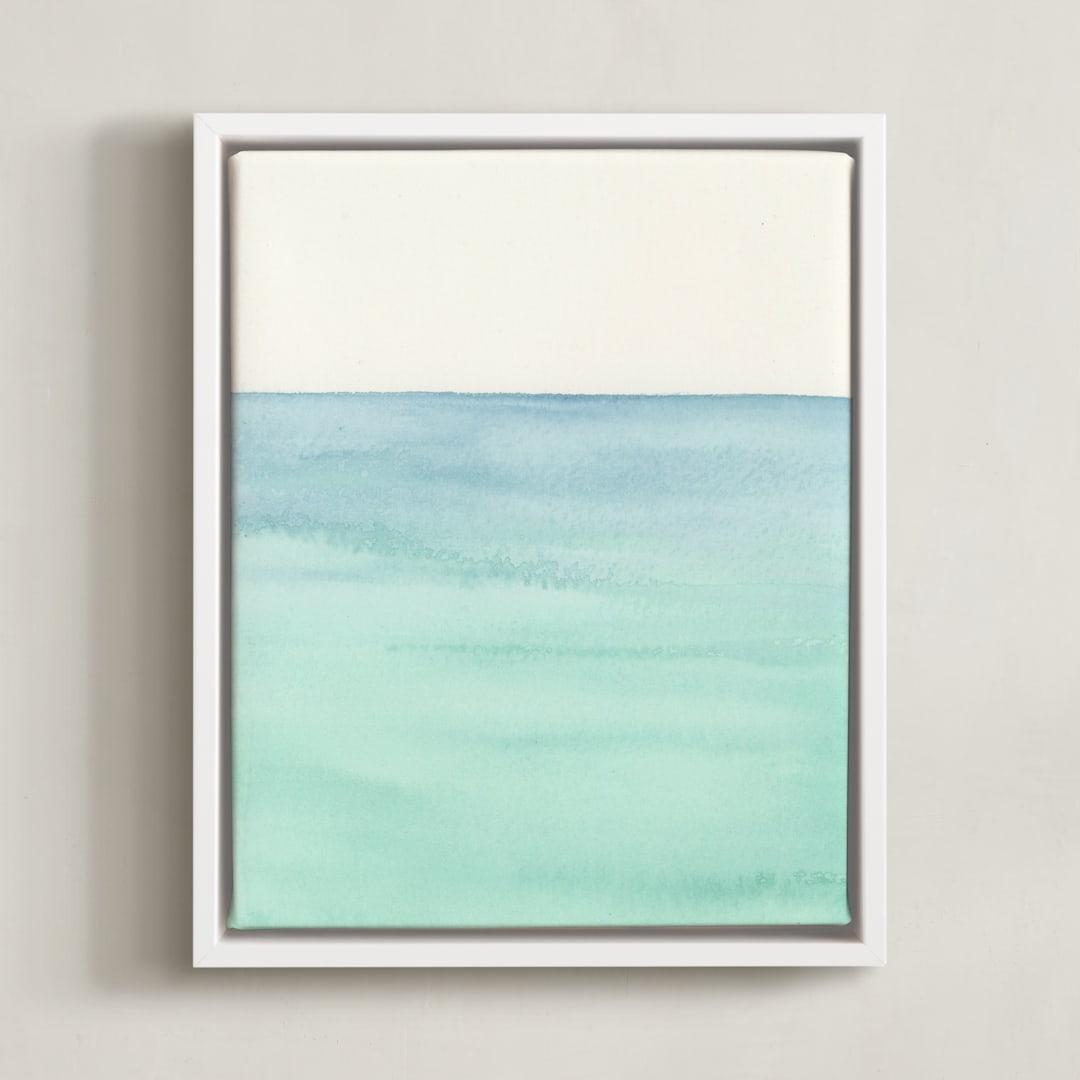 "Playa Four." - Art Print in Turquoise by Emily Magone - Framed Canvas