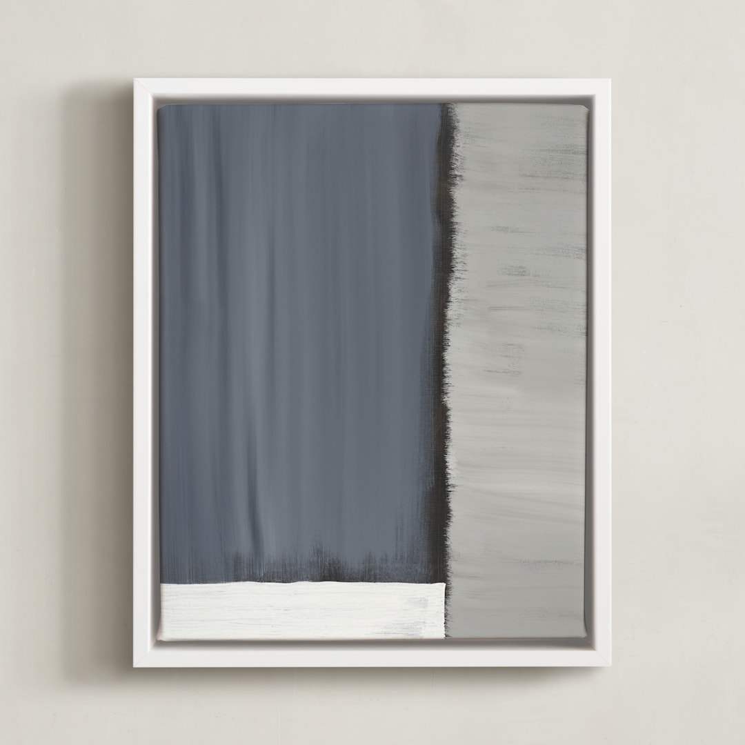 "Neutral Trio" - Art Print in Smokey Grey by Camille Pietrow - Framed Canvas