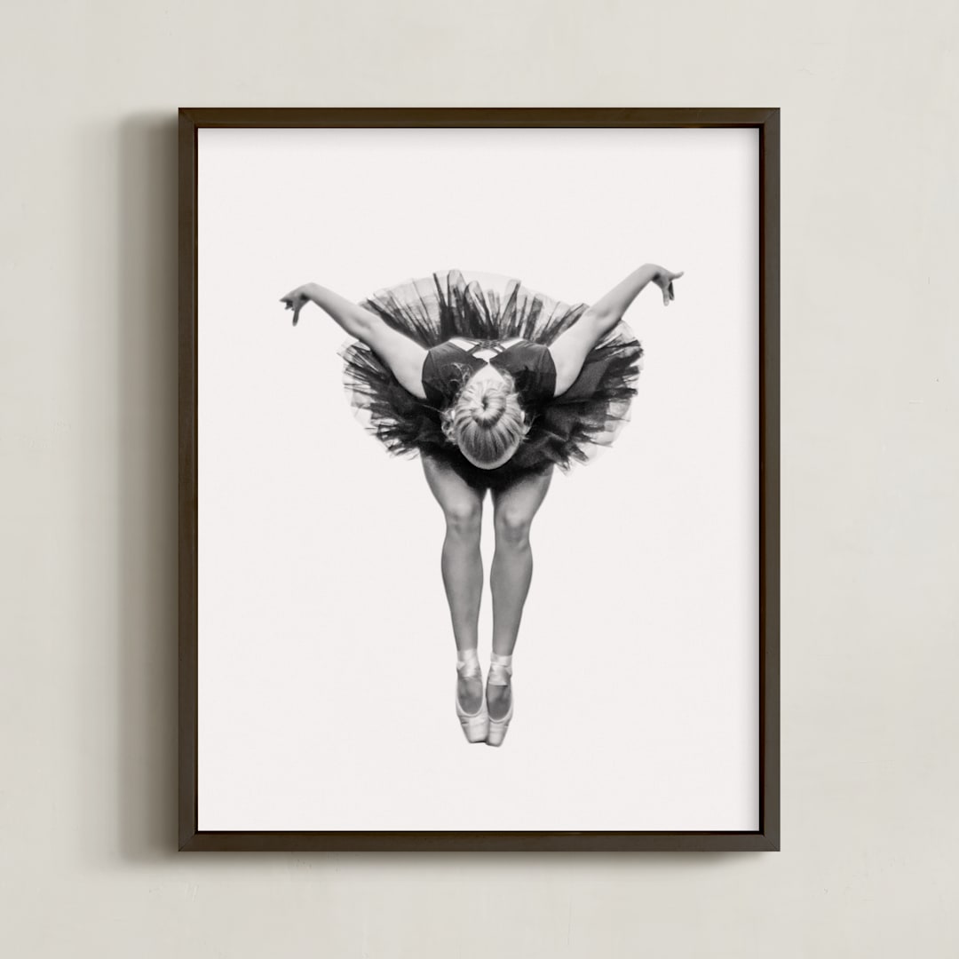"Ballerina in Black" - Art Print in Black and White by Ardell McLennan - Framed
