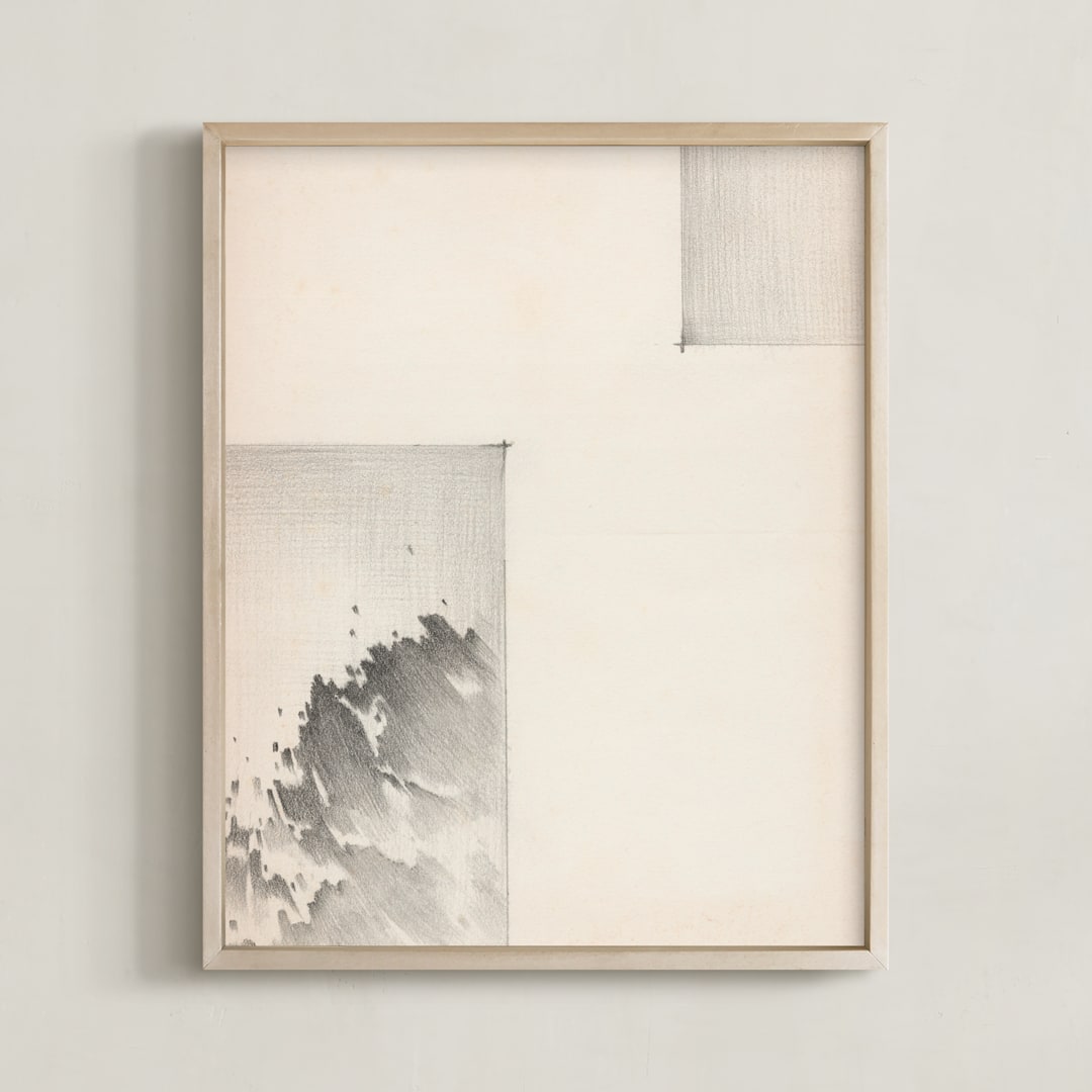 "Elossa II" - Art Print in Vintage Beige by jinseikou - Framed