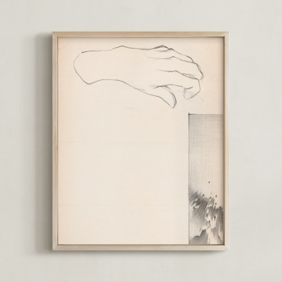 "Elossa I" - Art Print in Vintage Beige by jinseikou - Framed