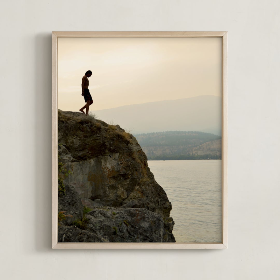 "That First Step" - Art Print in Brilliant Beige by Shannon - Framed