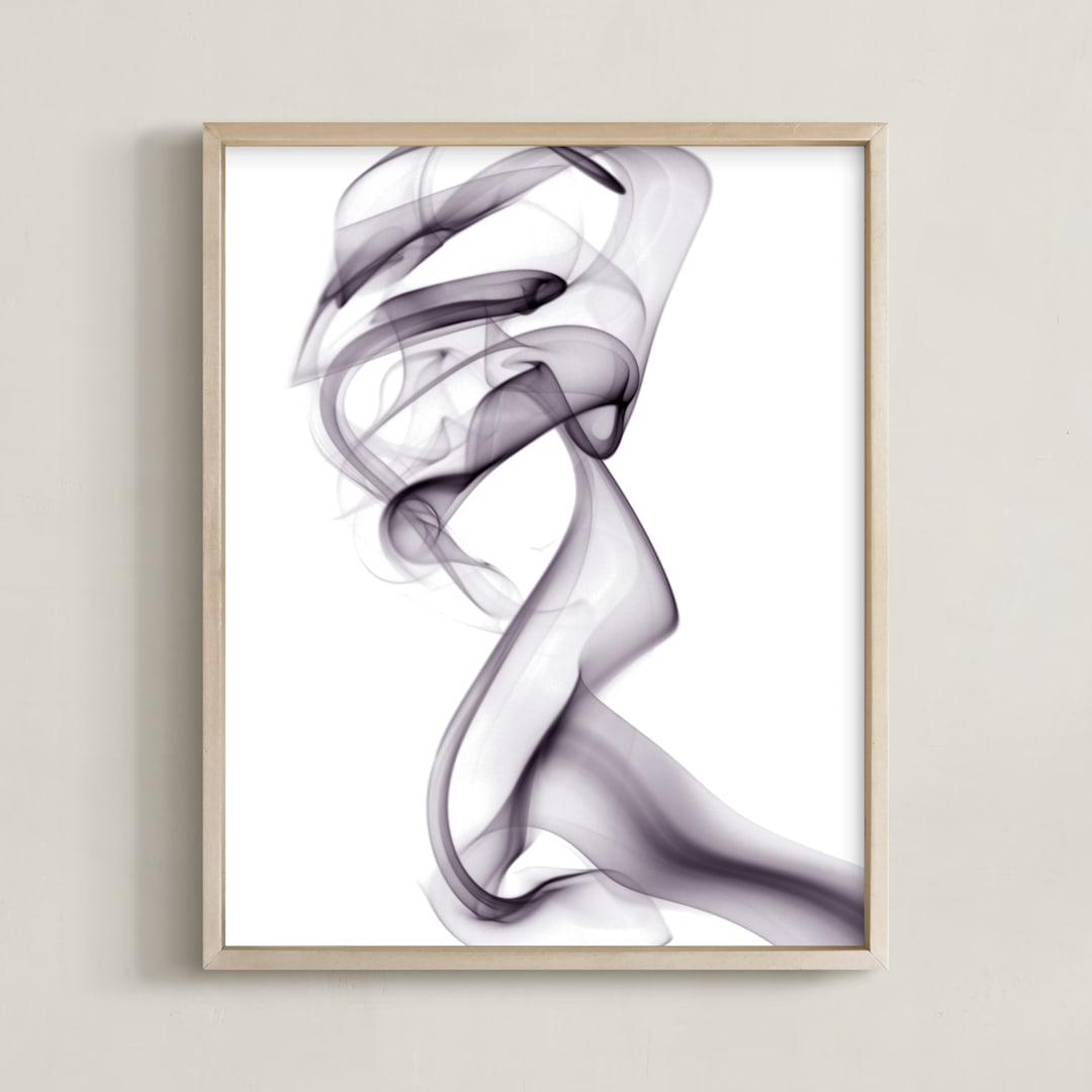 "Smoke Series Nº3" - Art Print in Dusty Mauve by Anne Ciotola - Framed