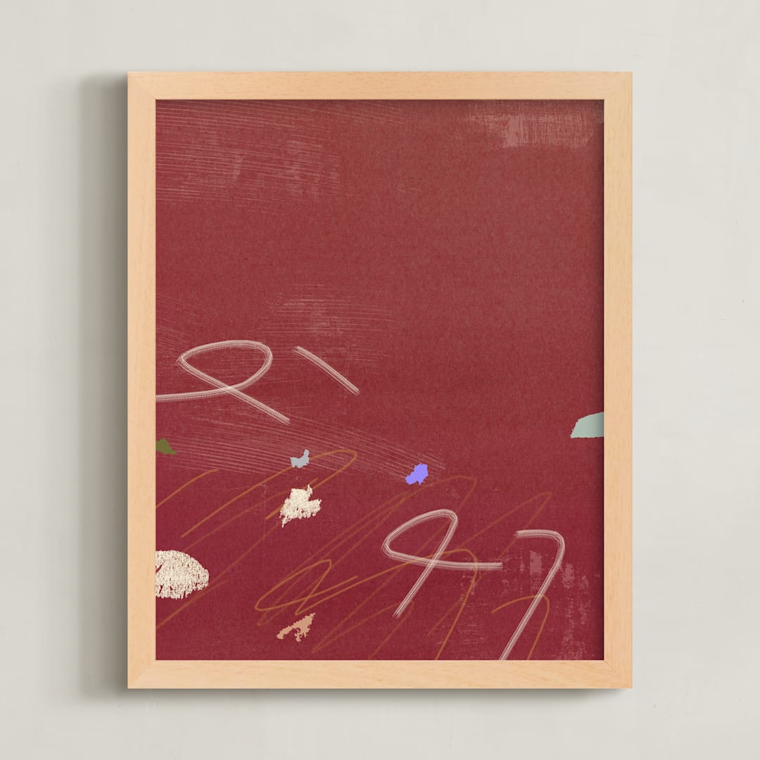 "Room Eleven 1" - Art Print in Crimson Red by Shiho Whitehead - Framed
