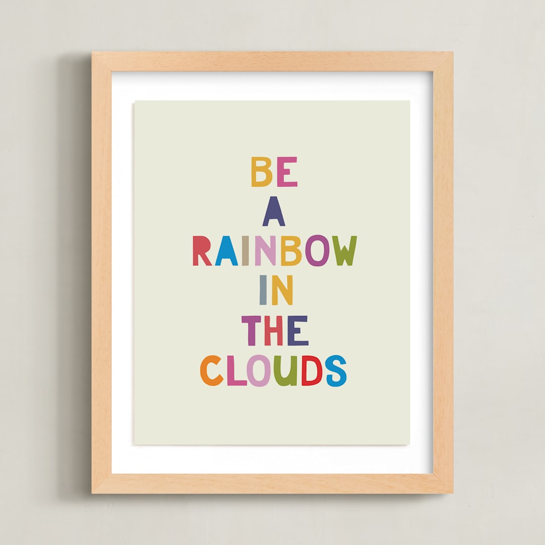 "Rainbow in a Cloud" - Art Print in Rainbow by Hanna M - Framed