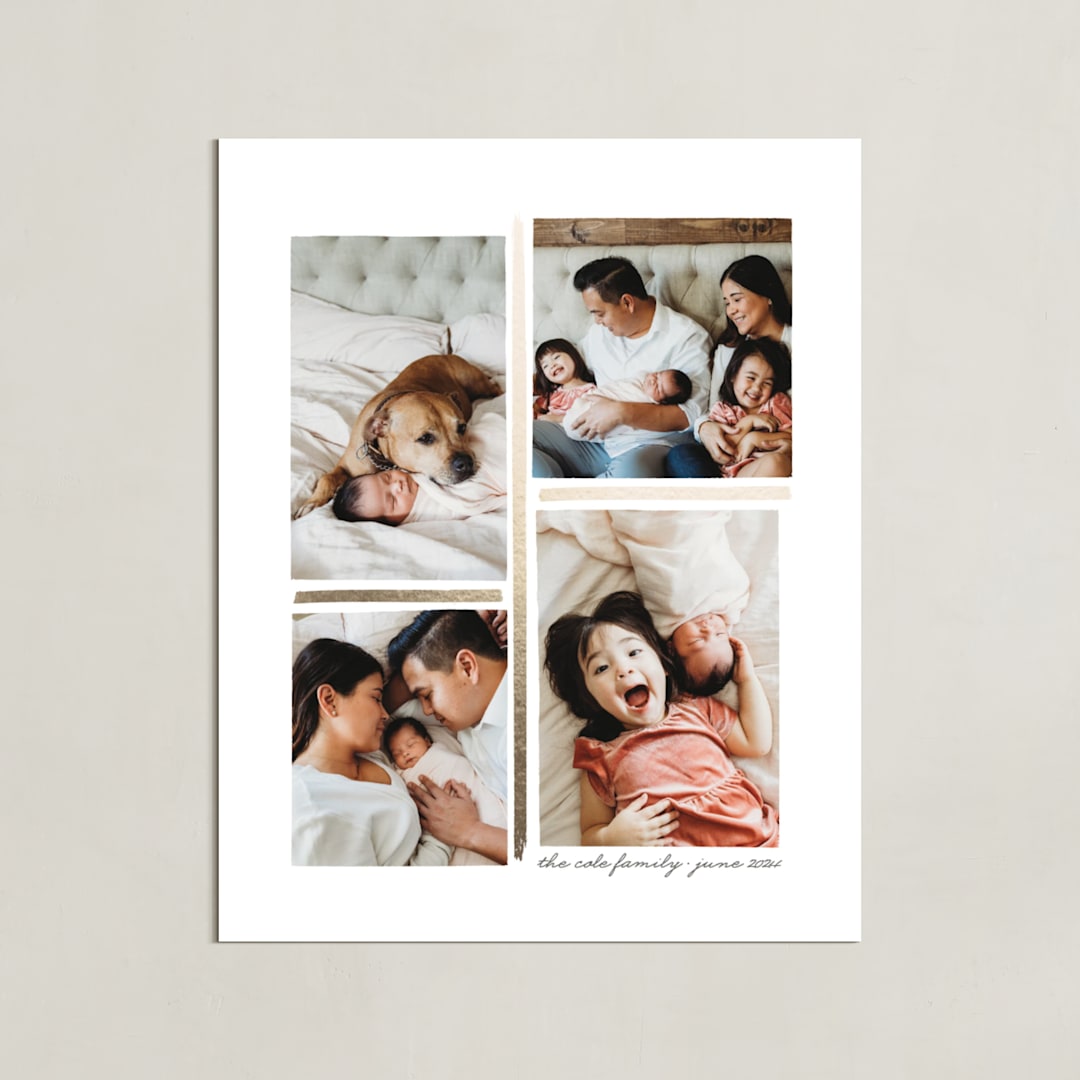 "4 Photo Collage" - Foil Framed Photo in Gold by Hooray Creative - Unframed