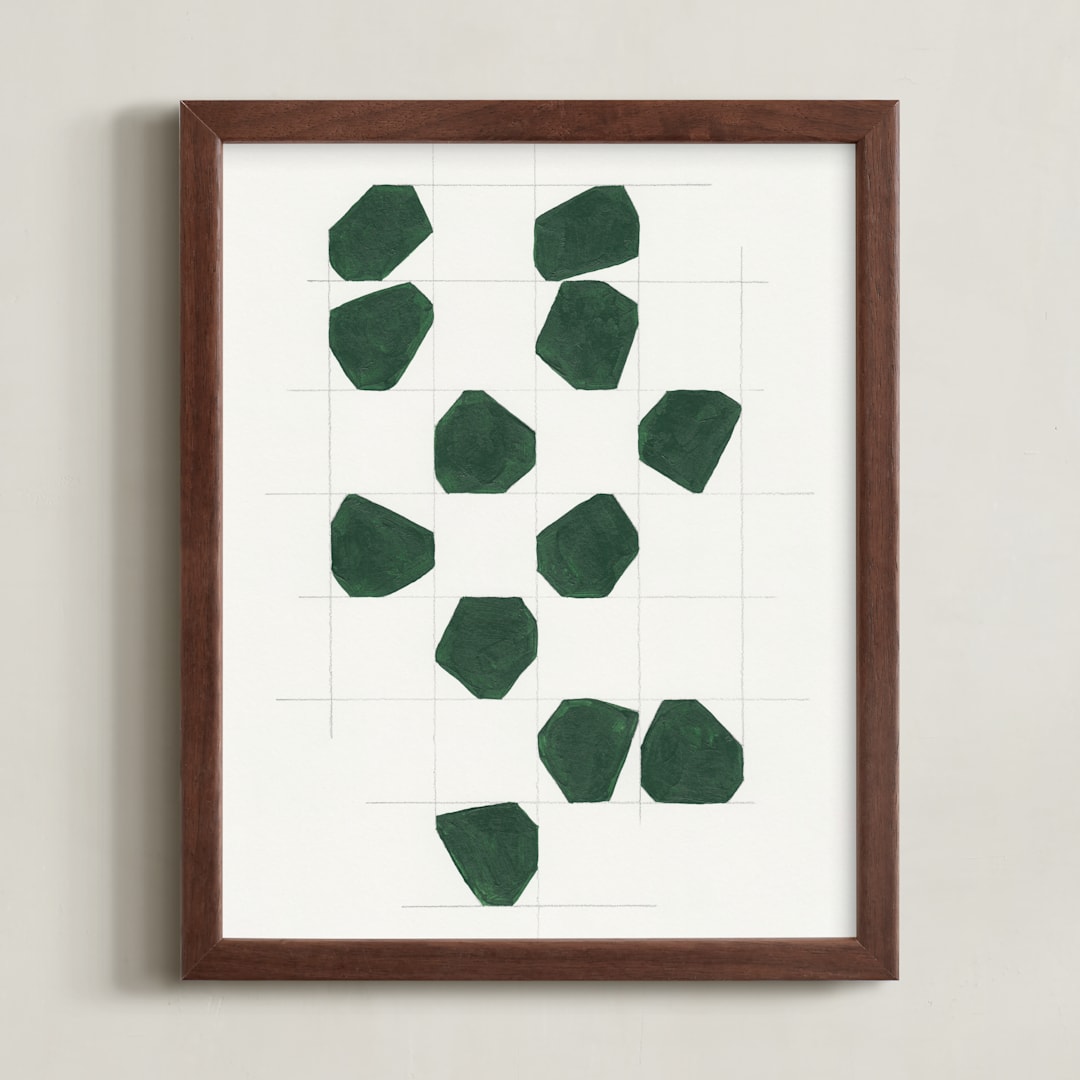 "Within the Lines" - Art Print in Forest Green by Alisa Galitsyna - Framed
