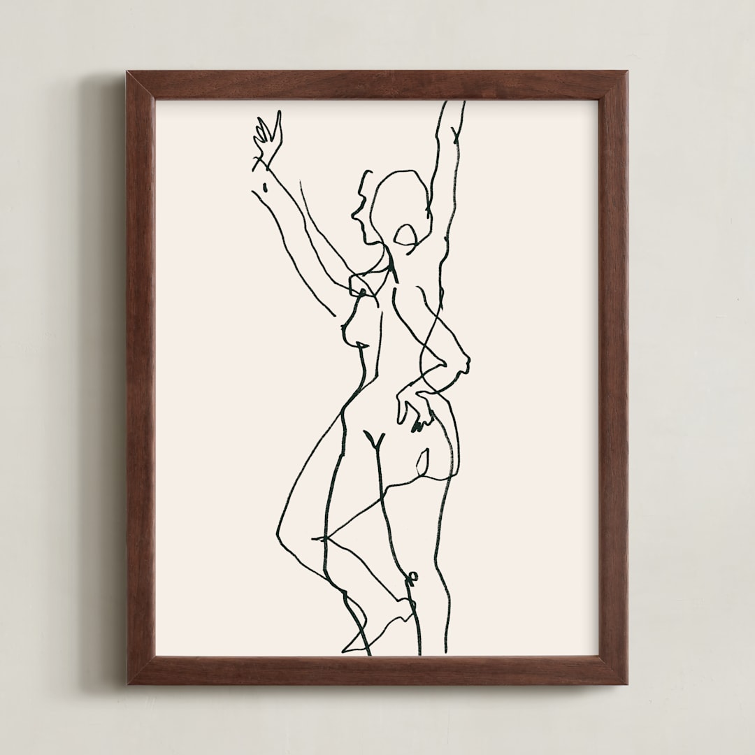 "Transfiguration 02" - Art Print in Ivory Black by Catilustre - Framed
