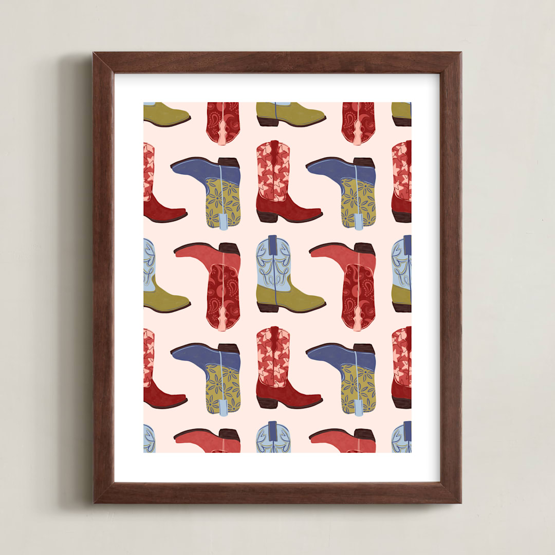 "Howdy Partner 3" - Art Print in Multi by Gabrielle Neil - Framed