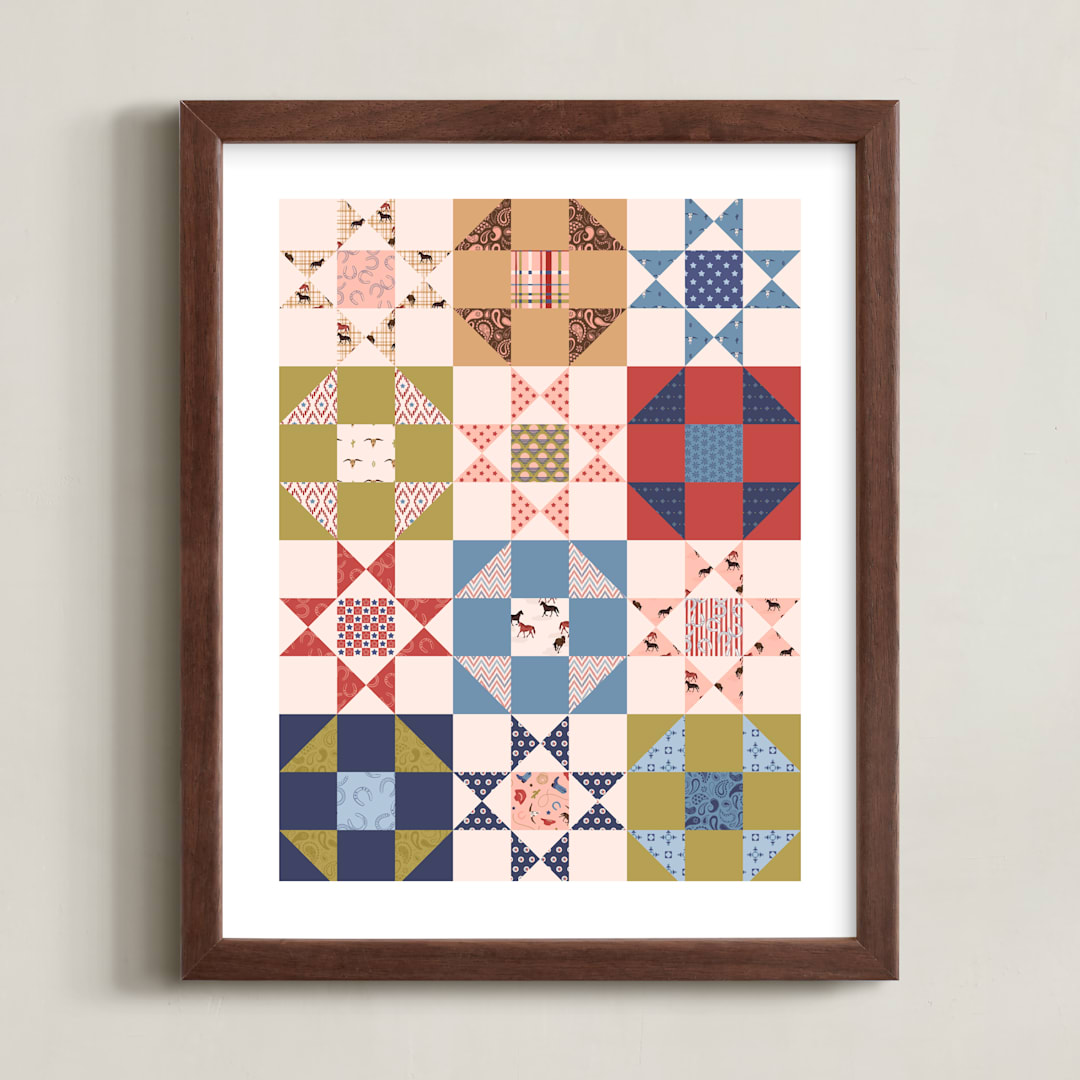 "Howdy Partner 1" - Art Print in Multi by Gabrielle Neil - Framed