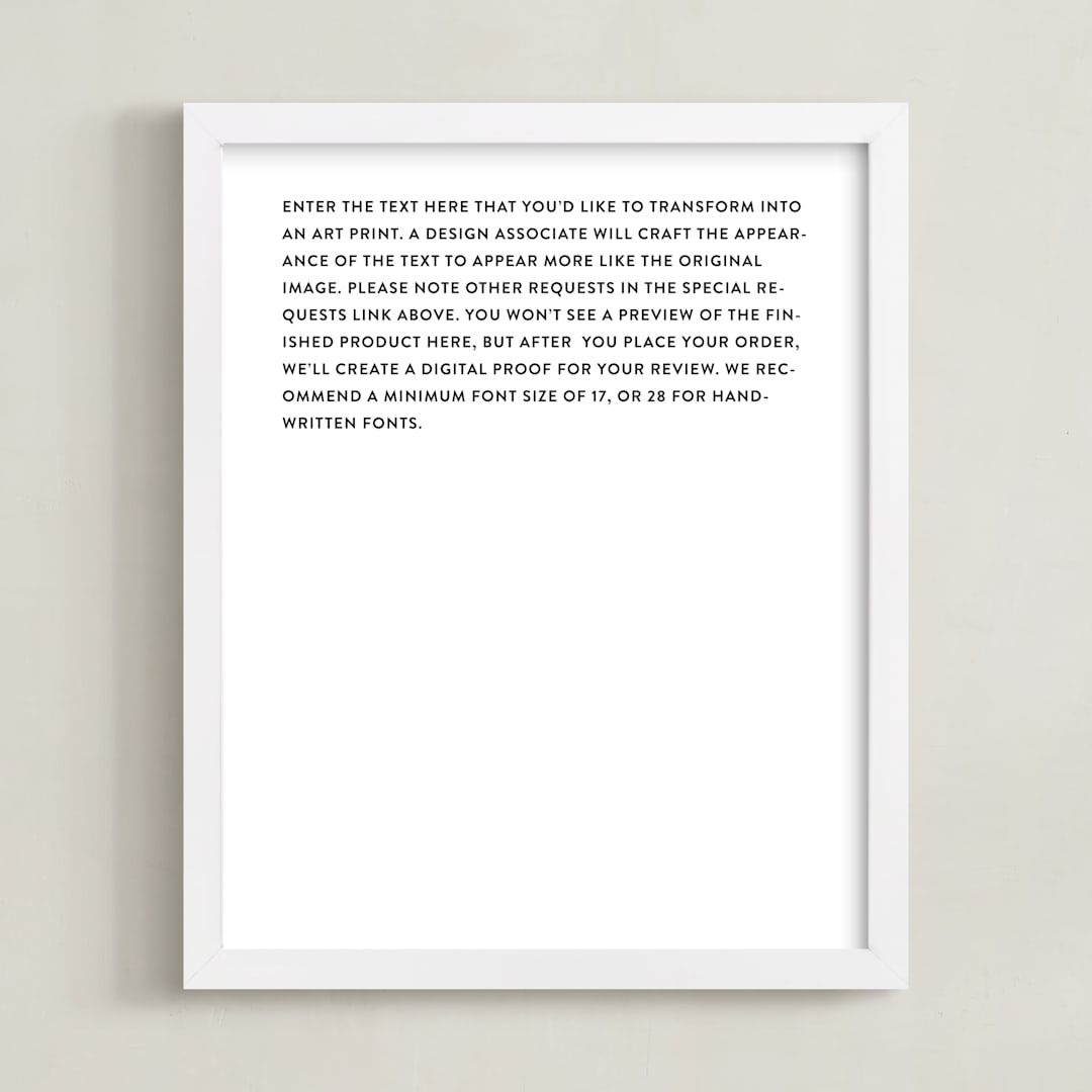 "Custom Quotes" - Custom Print in Noir by Minted - Framed