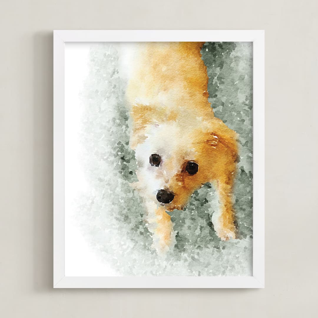 "Custom Pet Portrait" - Custom Print in White by Minted - Framed