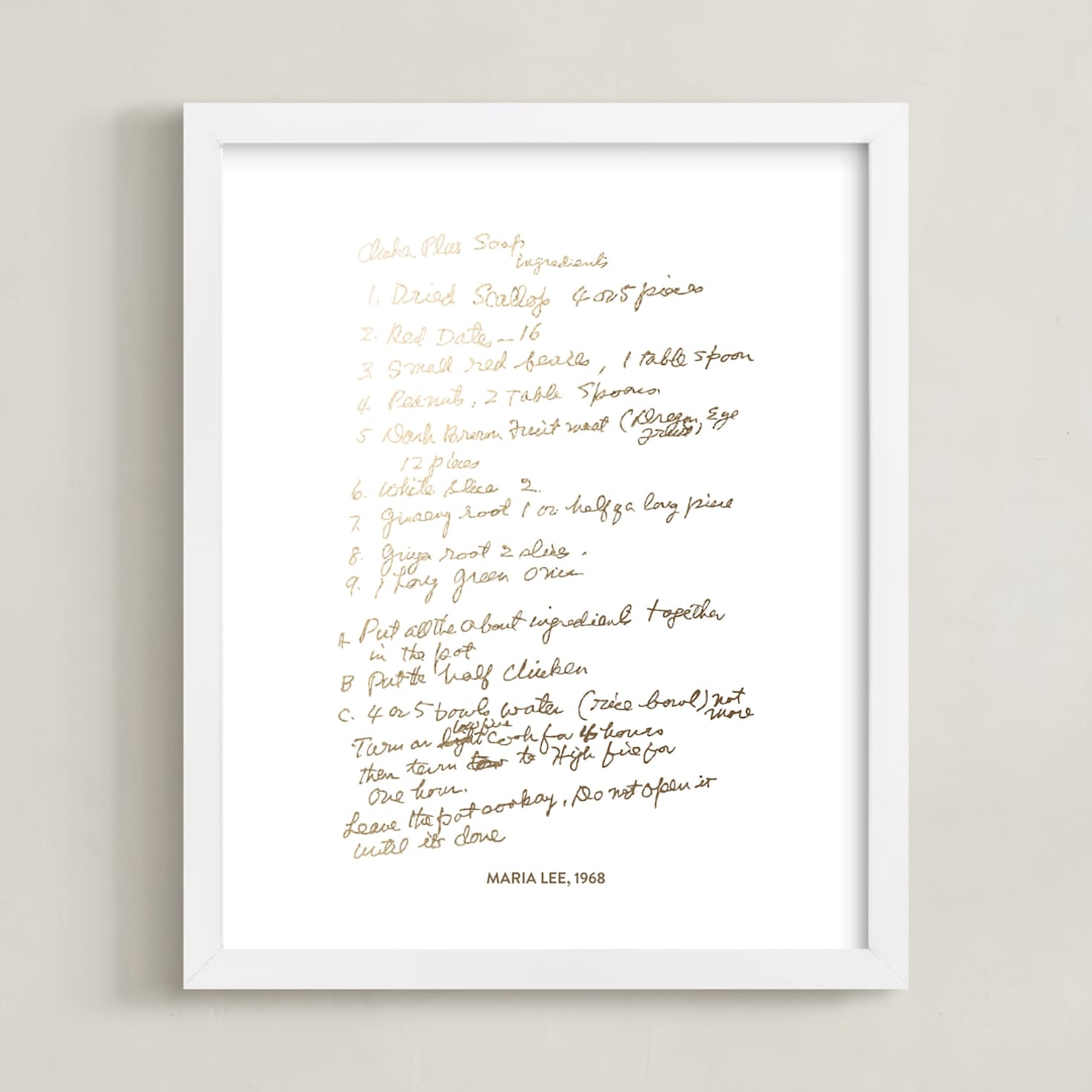 "Your Text: Custom Foil Print" - Custom Foil Print in Gold by Minted - Framed