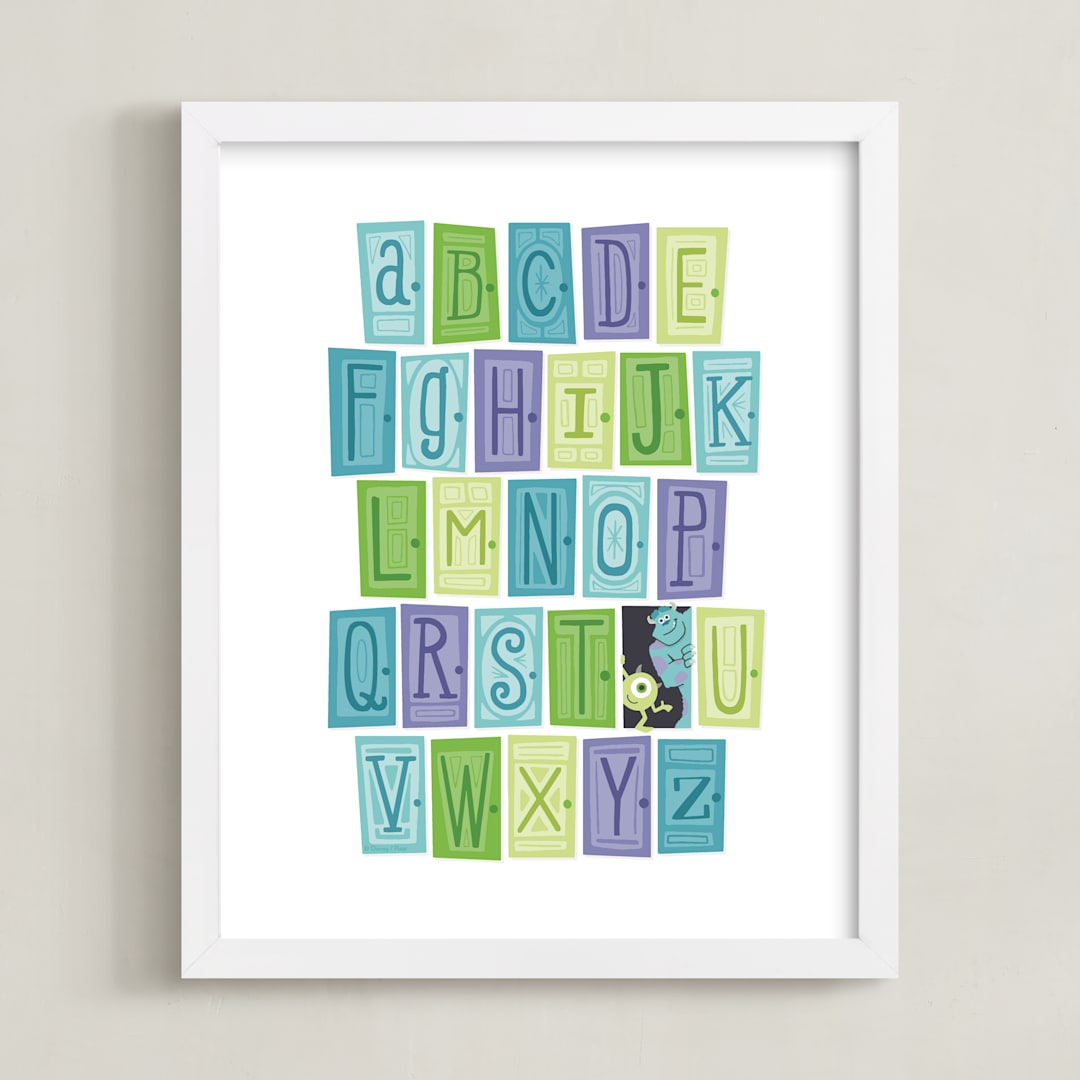 "Alphabet Doors" - Art Print in Iris by Jessie Steury - Framed