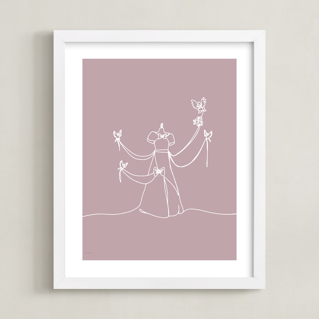 "The Dress from Disney's Cinderella" - Art Print in Blush by Britt Mills - Framed