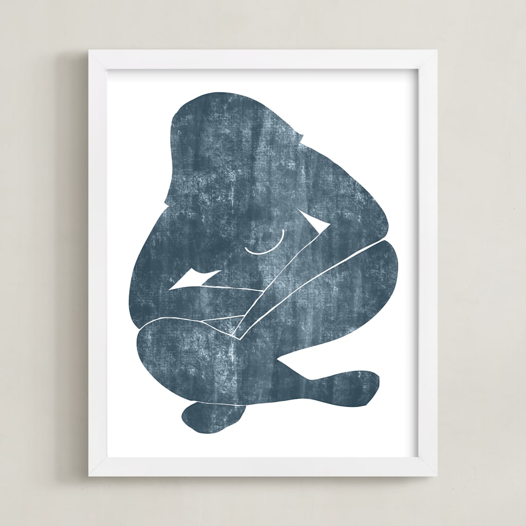 "She Was Home" - Art Print in Navy by Naava Katz - Framed