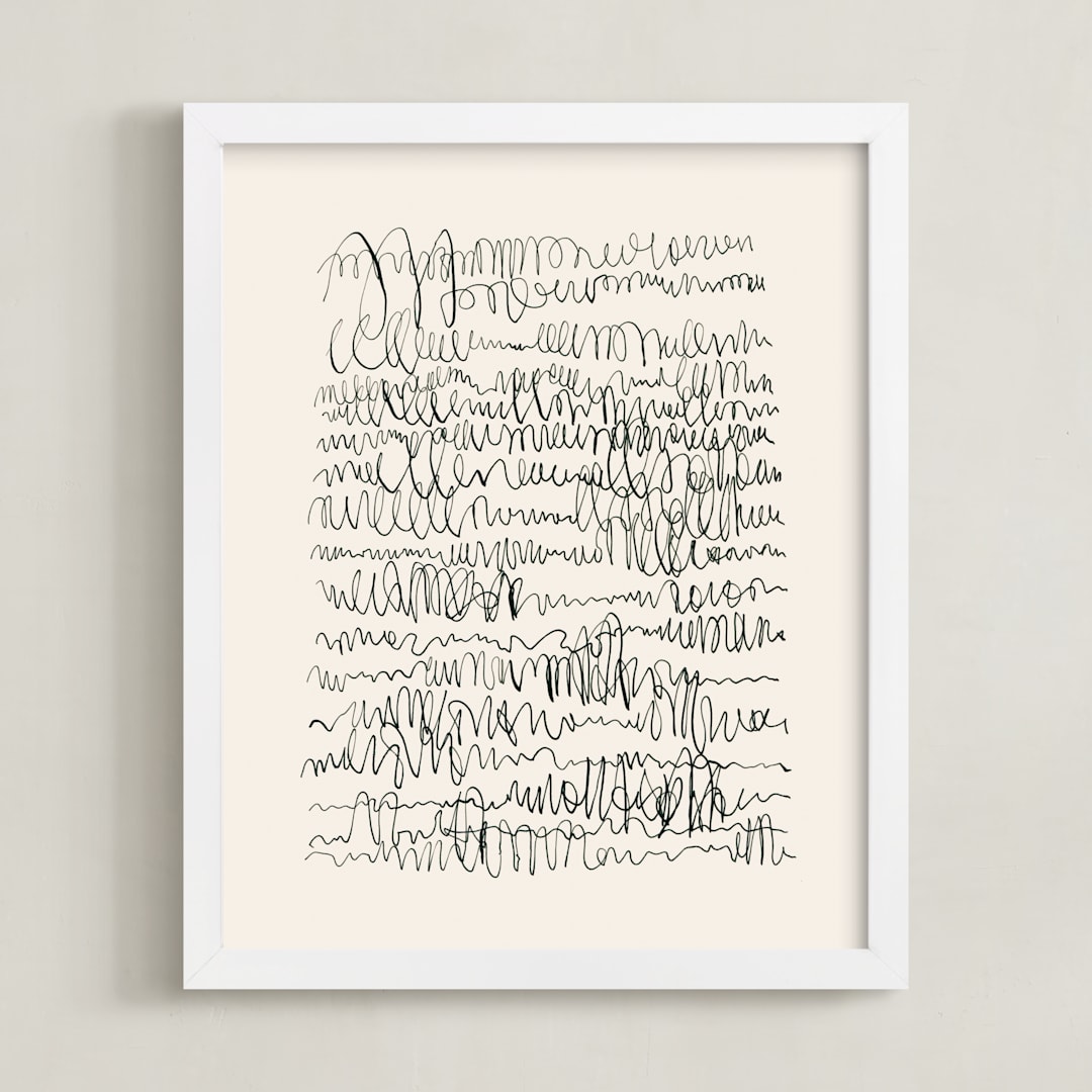 "Nature, you and me N.4 I" - Art Print in Monochrome by Catilustre - Framed