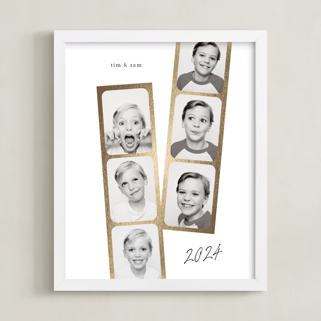 "Snapshots: Portrait Framed Photo" - Foil Framed Photo in Snow by Leah Bisch - Framed