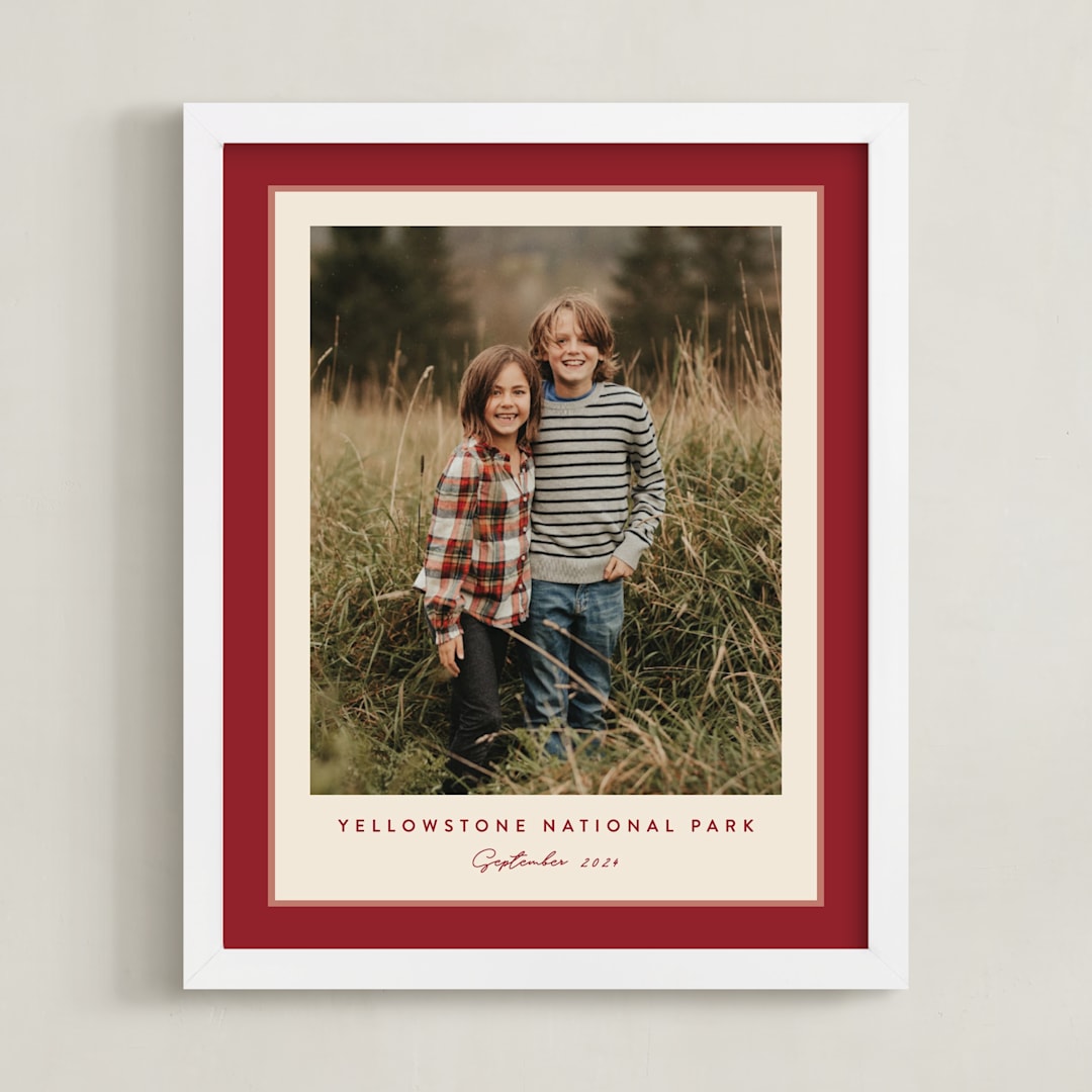 "Ribbon Frame: Portrait Framed Photo" - Framed Photo in Cranberry by Carolyn MacLaren - Framed