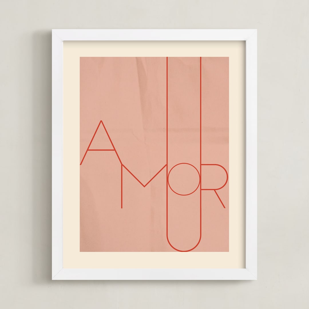 "Amour" - Art Print in blush by Morgan Kendall - Framed