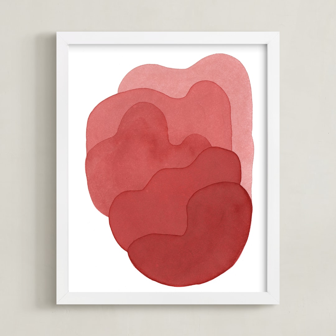 "pink composite" - Art Print in coral by Kelly Witmer - Framed